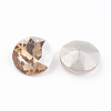 Pointed Back & Back Plated Glass Rhinestone Cabochons RGLA-J012-8mm-001GS-2