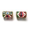 Brass Enamel Pendants ZIRC-I052-15D-2
