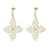Glass Pearl Braided Star Stud Earrings EJEW-JE04982-02-1
