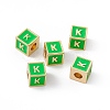 Rack Plating Brass Enamel Beads KK-B060-04G-02-4