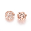 Brass Micro Pave Cubic Zirconia Bead Caps ZIRC-E163-25A-RG-1