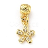 Rack Plating Brass Micro Pave Clear Cubic Zirconia Pendants X-KK-E034-20G-2