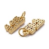 Brass Micro Pave Clear Cubic Zirconia Charms ZIRC-Z011-30G-3