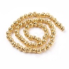 Electroplated Natural Lava Rock Bead Strands G-E429-01-4mm-2