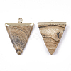 Electroplate Natural Picture Jasper Pendants G-S344-49C-2