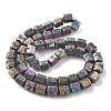 Electroplated Natural Lava Rock Beads Strands G-A251-A01-01A-1