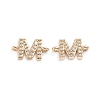 Brass Micro Pave Cubic Zirconia Letter Links X-ZIRC-I042-16G-M-1