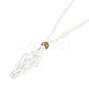 Braided Waxed Cord Empty Macrame Pouch Slider Necklace Making FIND-C061-01H-1