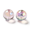 UV Plating Transparent Rainbow Iridescent Acrylic Beads OACR-D010-01D-3