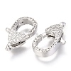 Brass Micro Pave Cubic Zirconia Lobster Claw Clasps ZIRC-O038-22P-2