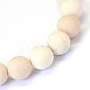 Frosted Natural Fossil Round Bead Strands G-E334-8mm-22-2