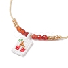 Adjustable Handmade MIYUKI Glass Seed Beads & Natural Agate Charm Bracelets BJEW-MZ00248-02-3