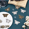20Pcs 2 Colors Butterfly Alloy Pendant Cabochons Settings DIY-PH0003-27-WH-4