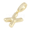 Brass Micro Pave Clear Cubic Zirconia Pendants KK-M289-01X-G-2