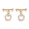 Brass Micro Pave Clear Cubic Zirconia Toggle Clasps KK-Q278-014-NF-1