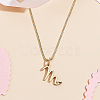 1pc Brass Chain & 304 Stainless Steel Letter Pendant Necklaces NJEW-LP0001-40M-G-3