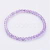Natural Amethyst Beaded Stretch Bracelets BJEW-JB02459-09-1