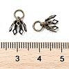 Flower Rack Plating Brass Filigree Bead Cap Bails KK-L102-27AB-3