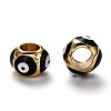 Brass European Enamel Beads KK-B028-25G-B-2
