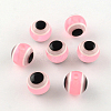 Round Evil Eye Resin Beads RESI-R159-6mm-11-1