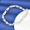 304 Stainless Steel Swirl  Link Bracelets for Women BJEW-K240-11S-3