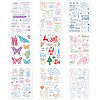 9 Sheets 9 Style Festival & Animal & Word Pattern PVC Plastic Stamps DIY-GL0002-68-8