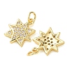 Brass Micro Pave Clear Cubic Zirconia Pendants CU-E003-16G-A-2