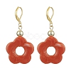 Acrylic Flower Dangle Leverback Earrings EJEW-JE05625-03-1