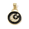 Brass Micro Pave Clear Cubic Zirconia Pendants KK-H267-009B-G-1