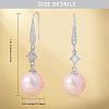 Pearl Earrings with Cubic Zirconia White Freshwater Shell Pearl Dangle Hook Earrings Stud Round Ball Drop Hoop Earrings Brass Jewelry Gift for Women JE1097B-2
