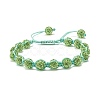 Sparkling Ball Rhinestone Braided Bead Bracelet for Women BJEW-JB07703-02-1