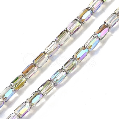 Electroplate Glass Beads Strands GLAA-Q101-02A-HP03-1
