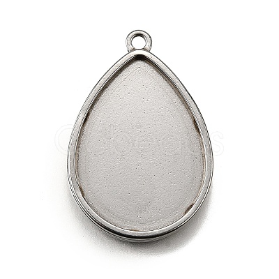 304 Stainless Steel Pendant Cabochon Settings STAS-S181-02P-A-1