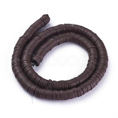 Flat Round Handmade Polymer Clay Bead Spacers X-CLAY-R067-4.0mm-38-1