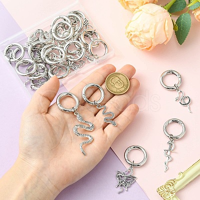24Pcs 12 Styles Snake Alloy Shoes Charms HJEW-CJ00084-1