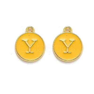 Golden Plated Alloy Enamel Charms X-ENAM-Q437-13Y-1