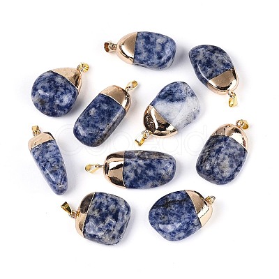Natural Blue Spot Jasper Pendants G-N360-05G-05-01-1
