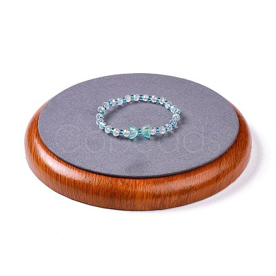 Flat Round Wood Pesentation Jewelry Bracelets Display Tray ODIS-P008-15C-02-1