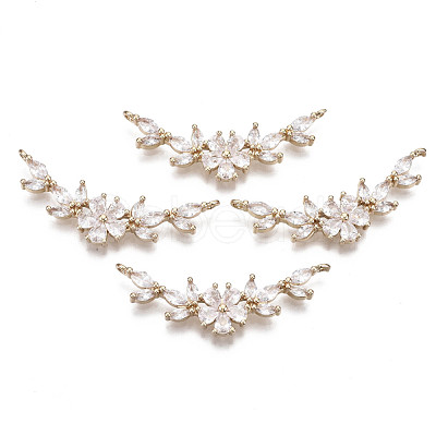 Brass Micro Pave Cubic Zirconia Links Connectors KK-R111-020-1