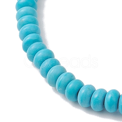 2Pcs Synthetic Turquoise Beads Stretch Bracelets BJEW-JB13415-03-1