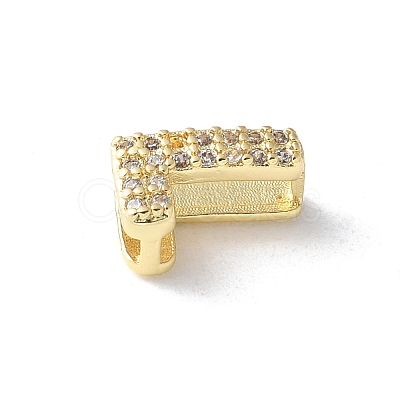 Brass Micro Pave Clear Cubic Zirconia Initial Multi-strand Links LS-KK-S520-01G-12-1