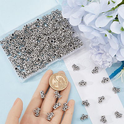 160Pcs Tibetan Style Alloy Tube Bails TIBE-SP0001-11AS-1