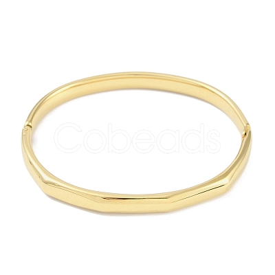 304 Stainless Steel Faceted Ring Hinged Bangles for Women BJEW-C071-16G-1