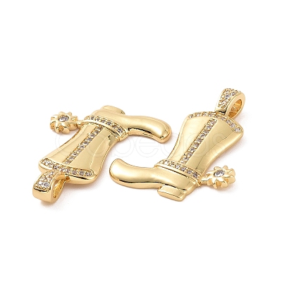 Rack Plating Brass Micro Pave Cubic Zirconia Pendants KK-C008-30G-1