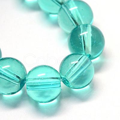 Baking Paint Transparent Glass Round Bead Strands DGLA-Q022-6mm-27-1