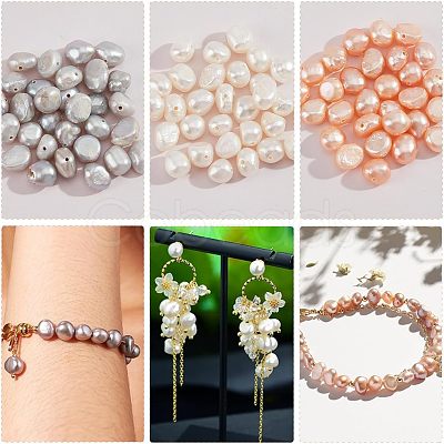 2 Strands Natural Cultured Freshwater Pearl Beads Strands PEAR-NB0001-02-1