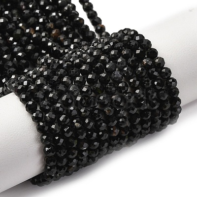 Natural Black Tourmaline Beads Strands X-G-D320-A04-4mm-1