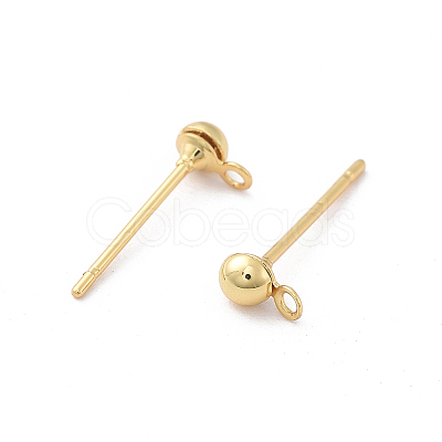Brass Stud Earring Findings X-KK-F714-05G-1