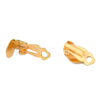 Iron Clip-on Earring Settings IFIN-R204-09G-1