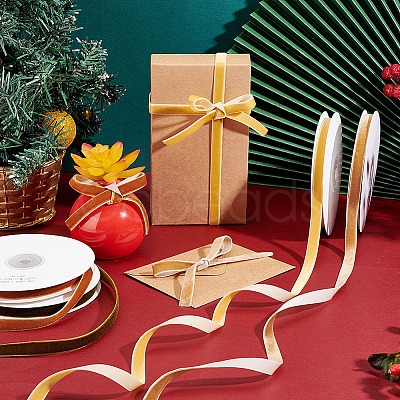 4 Rolls 4 Colors Single Face Velvet Ribbon OCOR-AR0001-53-1